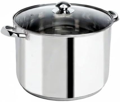 Ecolution Pure Intentions Stock Pot - Features Tempered Glass Lid, Stay-Cool Handles, and Encapsulated Bottom - Oven Safe - Curbside Recyclable Stainless Steel - 12 Quarts - Image 9