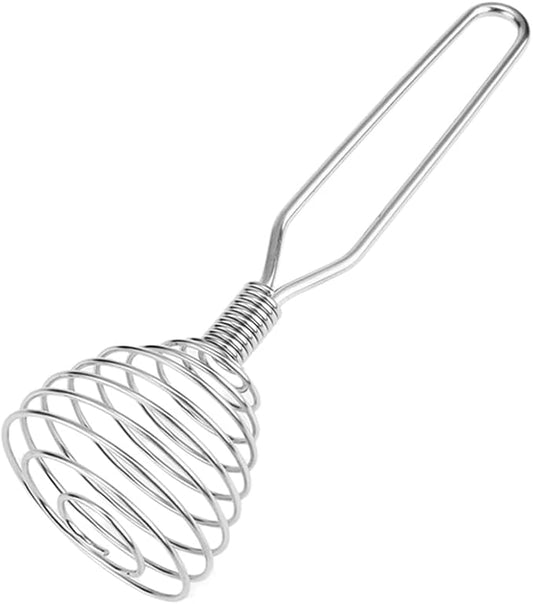 Stainless Steel Spring Coil Whisk 1 Pack, Wire Whip Egg Beater, Kitchen Cookware Hand Mixer For Cooking, Mixing, Blending, Beating, Stirring, 6.7 Inch