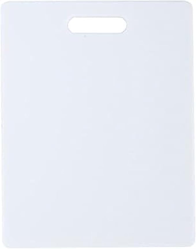 FARBERWARE Reversible Plastic Cutting Board, 8x10 Inch, White, Dishwasher Safe, Non-Porous and Durable for Chopping, Slicing, Prep, Easy to Store by Farberware