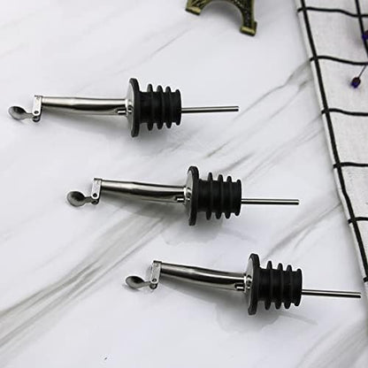 2 Pack Oil Spout with Flip Top, Olive Oil Dispenser Spout,Liquor Bottle Pourer Spouts for About 3/4" Bottle Mouth