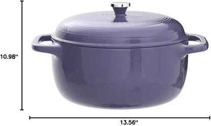 Lodge Essential Enamel Cast Iron Dutch Oven - Perfect for Bread Baking, Braising, Marinating & Slow Cooking - Features Moisture-Sealing Lid & Dual Handles - Kitchen Essentials - 6 Quarts - Lilac - Image 9