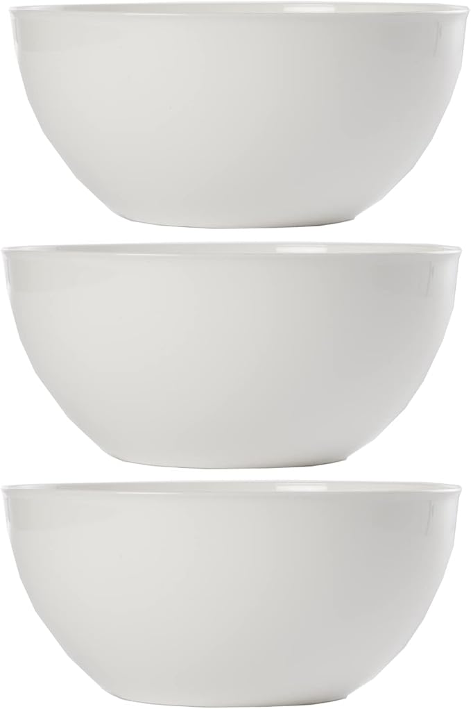 US Acrylic Vista White Plastic Salad and Serving 10-inch Bowls | set of 3 | Reusable, BPA-free, Made in the USA | 135 oz. capacity - Image 6
