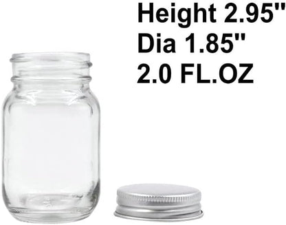 U Pack 2oz Mason Jar with Silver Lid for Honey Jam Spice Pack of 24 Sets - Image 3