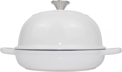 Dutch Oven for Bread Baking Bread Oven for Sourdough Bread Baking, Enameled Cast Iron Dutch Oven Pot with Lid 5 qt Cast Iron Bread Pan, White - Image 6