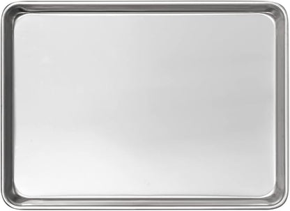 Restaurantware Met Lux 18 x 13 Inch Industrial Baking Pan 1 Heavy-Duty Bakery Sheet Pan - Rimmed Edges Endures Up To 392F Aluminum Half-Baking Sheet Dishwashable Ideal For Baking or Roasting