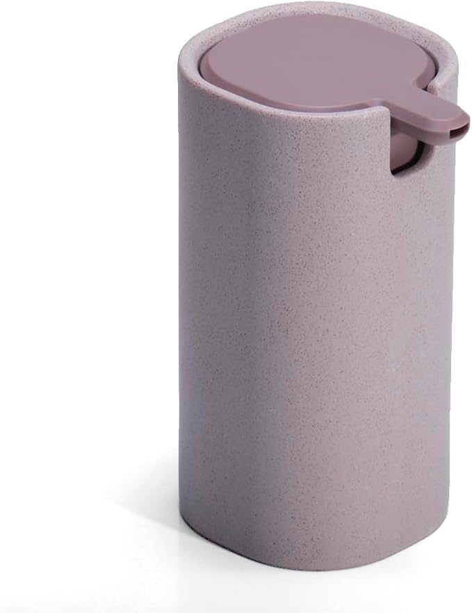 LINE+ARC Modern Easy-to-Press Soap Dispenser (Rose). No-Rust Cute Bathroom Pink Marble Kitchen Sink Ergonomic Liquid Lotion Shampoo Conditioner. by LINEARC