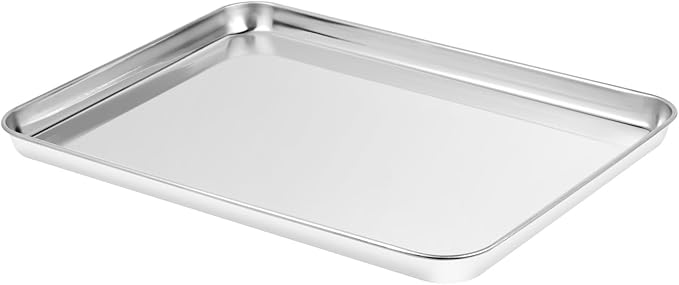 Stainless Steel Baking Sheet Set of 2, Cookie Sheet Baking Sheet Pan (17.5'' x 13'' x 1.1”, 2 Pack) - Image 2