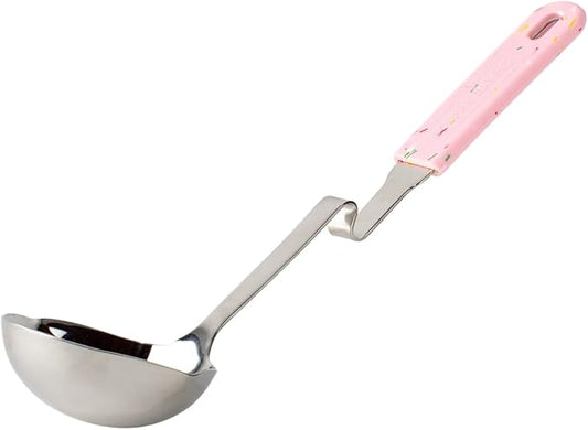Souper Cubes + Lori Greiner No Mess Stainless Steel Soup Ladle with Silicone Handle - Metal Soup Ladle with No Mess Design That Hooks on Side of Any Pot - Cotton Candy by SouperCubes%C2%AE