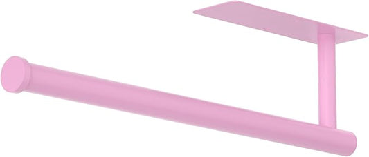 Paper Towel Holder Under Cabinet, Self-Adhesive,No Drilling, Stainless Steel, Wall-Mounted for Kitchen and Bathroom, Easy Install, Durable, Space-Saving, Ideal for Home, RV (Pink, 1 Pack) by CHIKESI