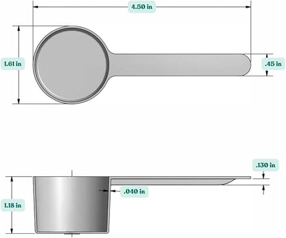 32 mL (32 CC | 1.08 Oz.) Long Handle Plastic Measuring Spoon for Coffee, Protein Powder, Pet Food, Spices, Grains, Dry Goods – Food-Grade BPA-Free (Pack of 5) - Image 2