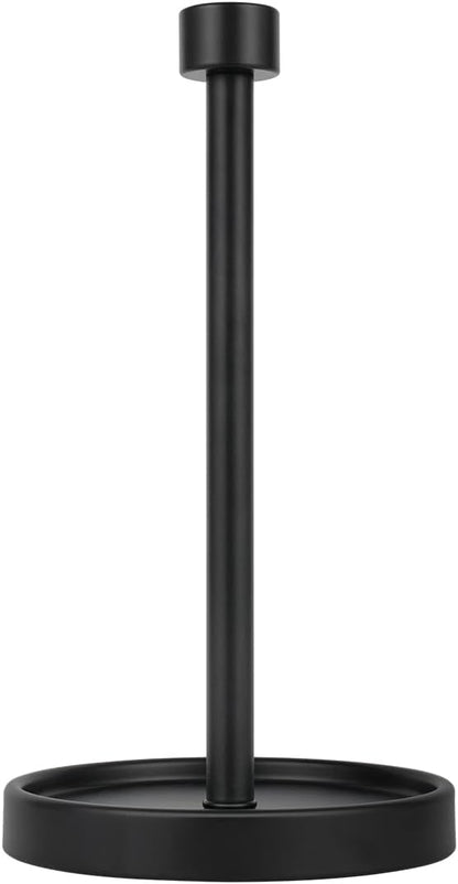 Ivilon Countertop Paper Towel Holder - Modern End Cap Minimalist Design - Fits All Paper Towel Roll Sizes - Color Black by Ivilon