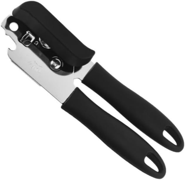 Can Opener Manual Heavy Duty, Ariettie Hand Held Can Openers for Seniors with Comfort Grip Sharp Blade, Solid Steel Hand Manual Can Open with Magnet for Kitchen Camping (Black) - Image 8
