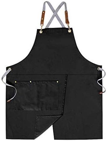 Mignongirl Crossback Apron with Pockets x2,Split Apron with Adjustable Straps,M-XXL - Image 4