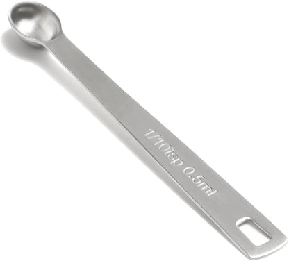 1PCS 1/10 Teaspoon(1/10tsp, 0.5ml) Single Tiny Measuring Spoon, Small Individual Stainless Steel Measure Spoons Only by BERYLER