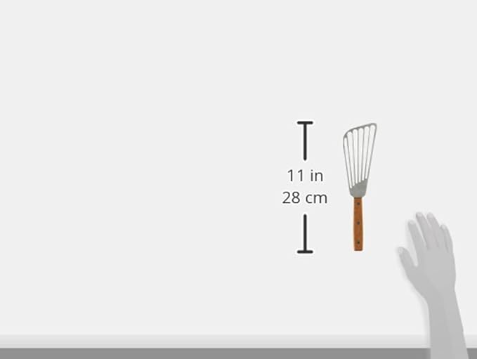 New Star Foodservice 43068 Wood Handle Fish Spatula, 6.5" Blade, Silver - Image 3