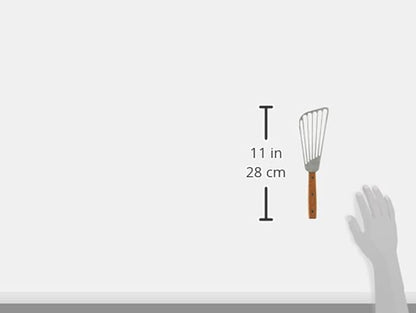 New Star Foodservice 43068 Wood Handle Fish Spatula, 6.5" Blade, Silver - Image 3