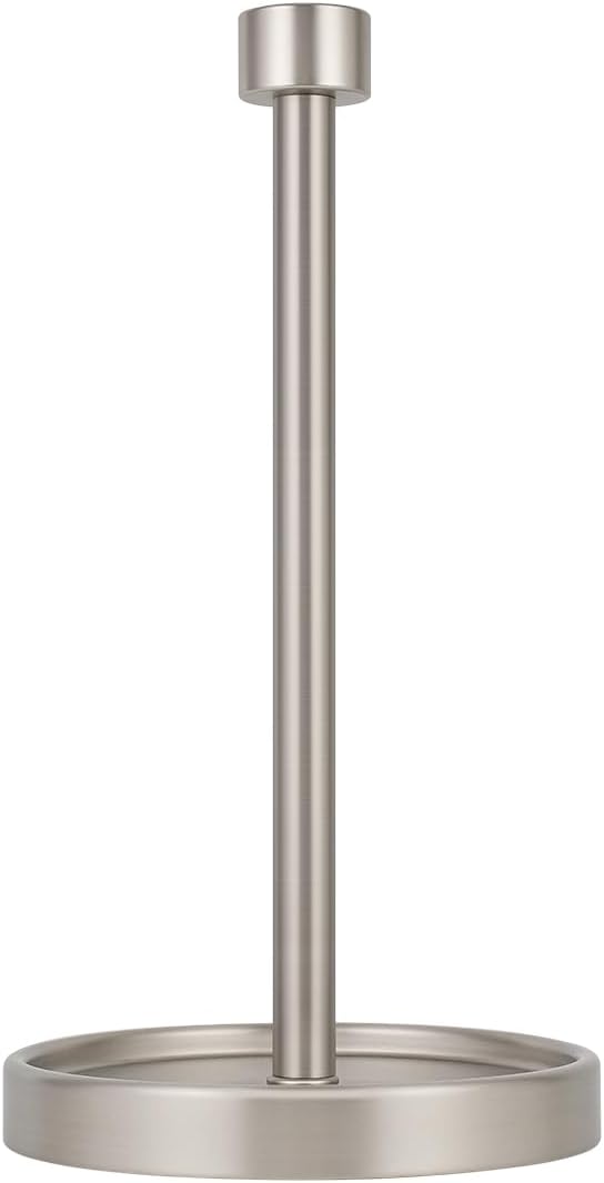 Ivilon Countertop Paper Towel Holder - Modern End Cap Minimalist Design - Color Brushed Nickel by Ivilon