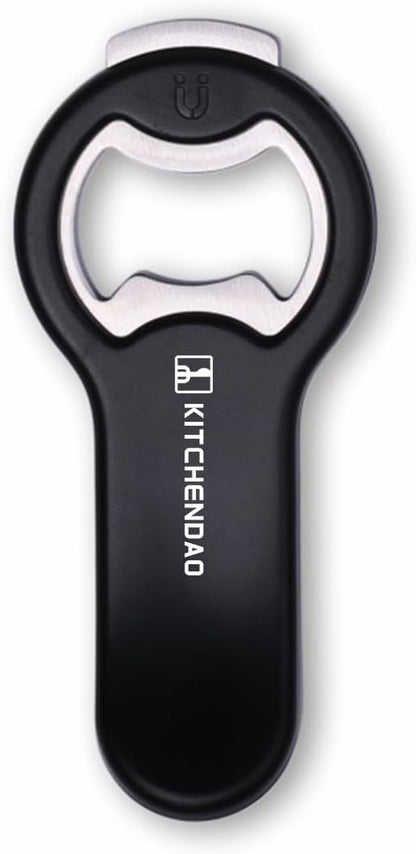 KITCHENDAO 2 in 1 Magnetic Beer Bottle Opener for Fridge and RV with Cap Catcher - Pop Can Soda Can Opener, Stick to Refrigerator for Easy Storage with Magnet, Gift for Men Husband Father by KITCHENDAO