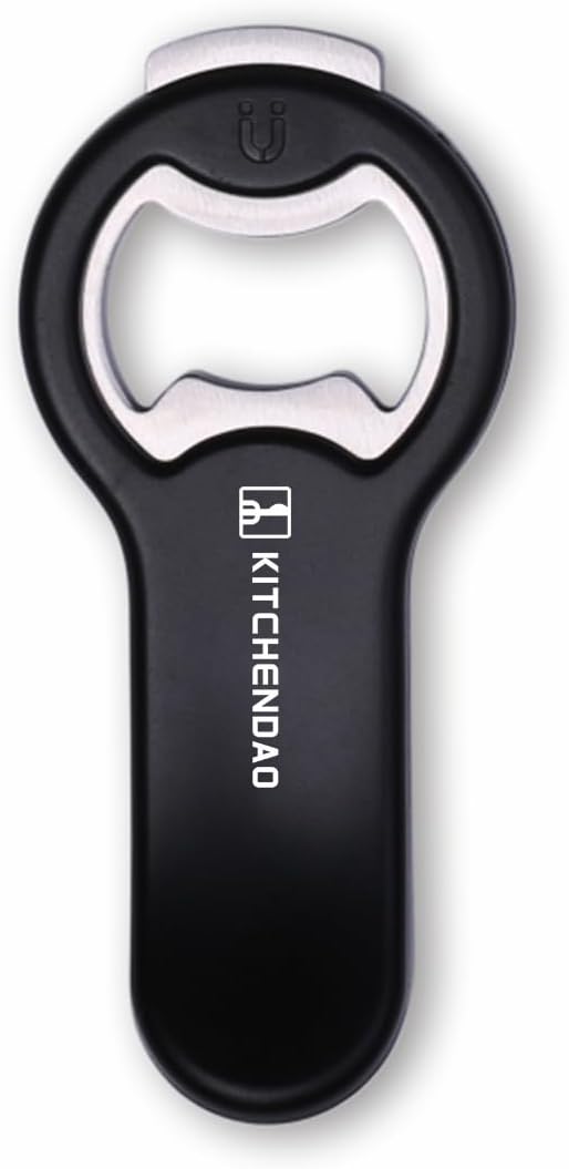 KITCHENDAO 2 in 1 Magnetic Beer Bottle Opener for Fridge and RV with Cap Catcher - Pop Can Soda Can Opener, Stick to Refrigerator for Easy Storage with Magnet, Gift for Men Husband Father by KITCHENDAO