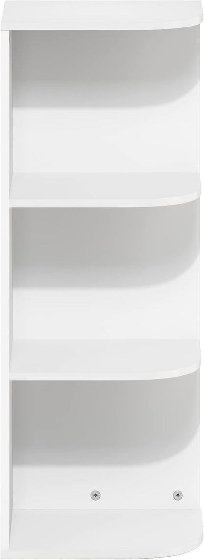 Furinno PASIR Book Shelf, 3-Tier Corner Bookshelf with Open Shelf, Standing Bookcase, 9.3 x 12 x 31.5 for Organization and Storage, for Living Room, Bedroom, Home Office, White - Image 4