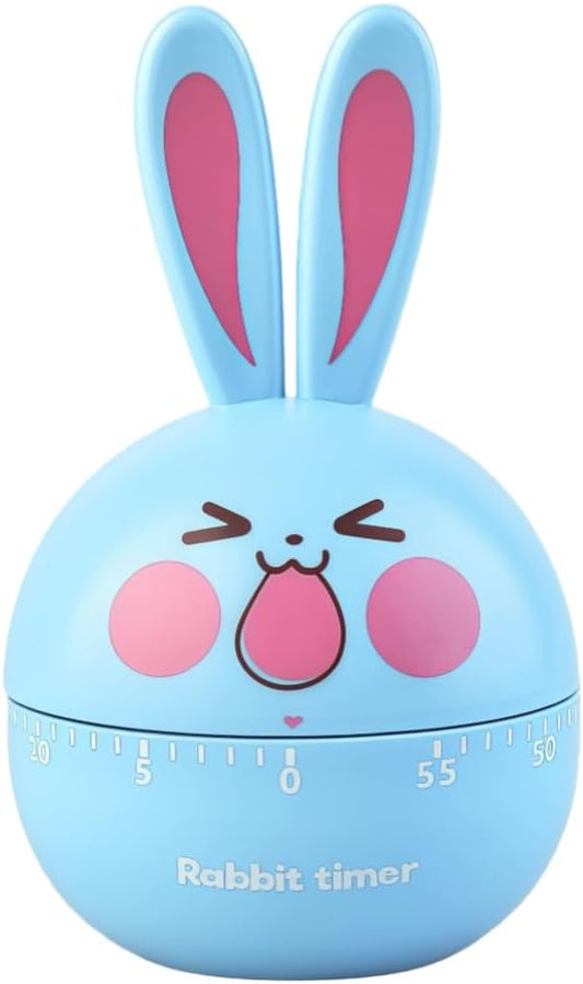 Cartoon Mechanical Kitchen Timer, 60 Minutes Countdown Timer, Mechanical Visual Timer for Kids - No Batteries Required, Kitchen Timer for Cooking, Home, Study and Classroom (Blue-D)