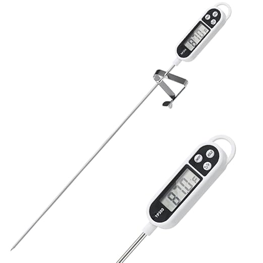 Candy Thermometer Digital Instant Read for Meat Kitchen Cooking Food Oil Deep Fry BBQ Grill Smoker (1, 14.4in-White) by BAEMEFLE