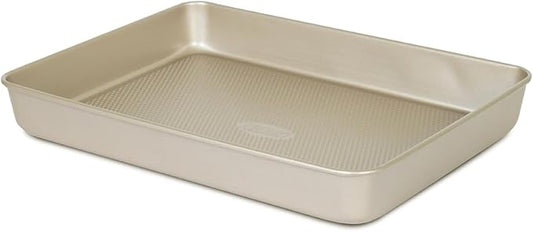 Glad Baking Pan Nonstick - Oblong Metal Dish for Cake and Lasagna - Heavy Duty Carbon Steel Bakeware, Medium