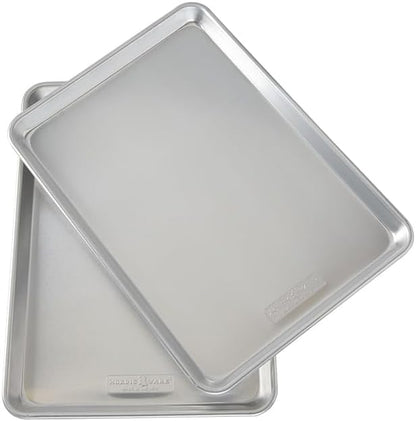 Nordic Ware Naturals Half Sheet Set - USA Made Aluminum Commercial Quality Sheet Pan for Baking or Roasting, Encapsulated Galvanized Steel Rim Prevents Warping, 2pk Half + Lid - Image 7