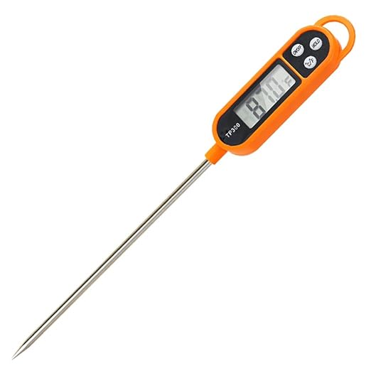 Candy Thermometer Digital Instant Read for Meat Kitchen Cooking Food Oil Deep Fry BBQ Grill Smoker (1, 9.4in-orangev) by BAEMEFLE