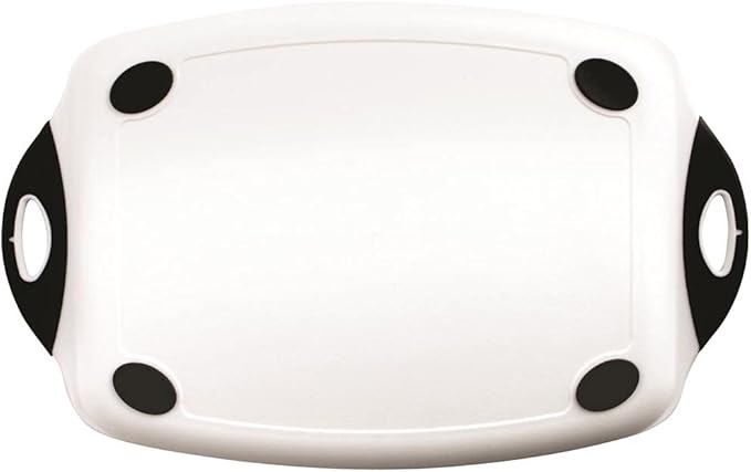 Dexas Chop & Serve Cutting Board, 12.5 by 20 inches, White with Black Handles (329-32-25) - Image 3