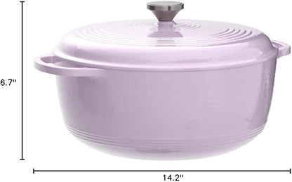 Lodge 7.5 Quart Enameled Cast Iron Oval Dutch Oven with Lid – Dual Handles – Oven Safe up to 500° F or on Stovetop - Use to Marinate, Cook, Bake, Refrigerate and Serve – Lilac - Image 7