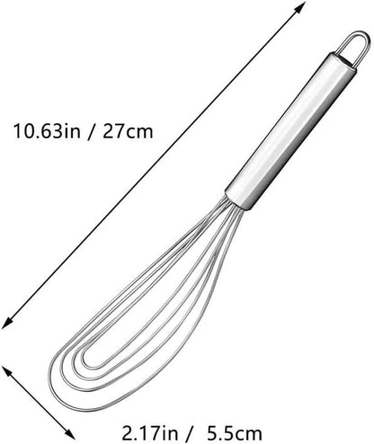 10.63" Stainless Steel Flat Whisk,Egg Beater for Blending,Whisking,Beating,or Stirring - Image 2