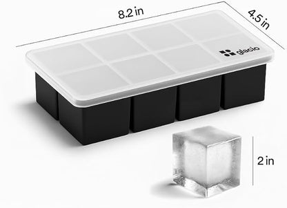 Ice Cube Molds – 2-Pack Silicone Trays for 8 Large Square Cubes – Slow-Melt Ice for Whiskey, Cocktails, Coffee & More - Image 4