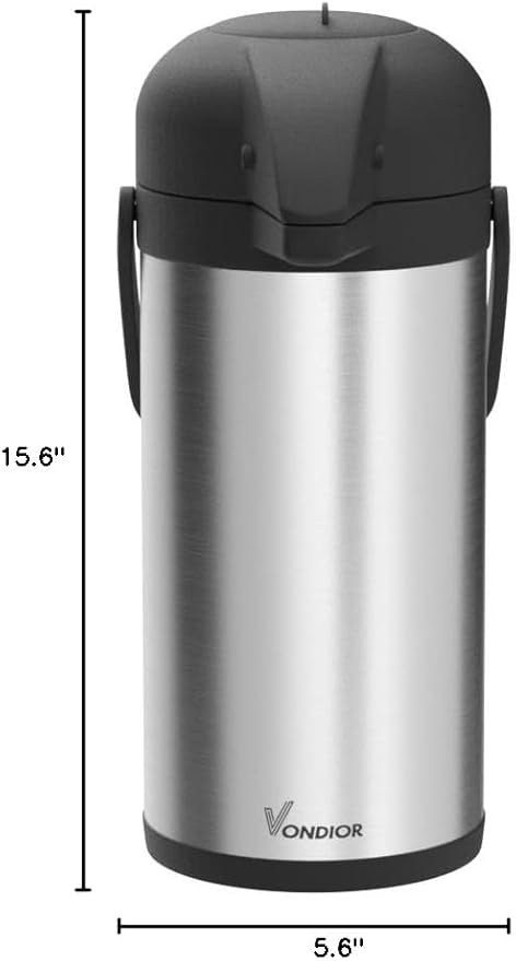 Coffee Carafe for Keeping Hot - 102oz/3L Airpot Coffee Dispenser with Pump - Insulated Stainless Steel Hot Beverage Dispenser for Parties - Thermal Carafe for Hot Drinks Water Tea Chocolate - Image 7