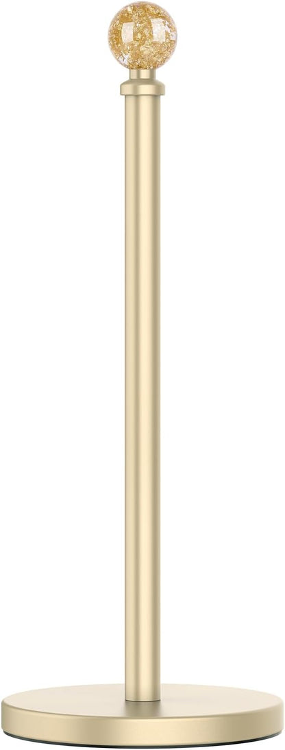 Gold Paper Towel Holder Countertop, Unique Gold Ball Decor,Brass Paper Towel Holder for Kitchen - Sturdy, Durable, and Elegant Home Decor for Kitchen