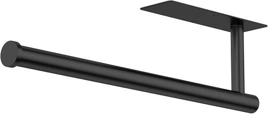 Paper Towel Holder Under Cabinet, Self-Adhesive,No Drilling, Stainless Steel, Wall-Mounted for Kitchen and Bathroom, Easy Install, Durable, Space-Saving, Ideal for Home, RV (Black, 1 Pack) by CHIKESI
