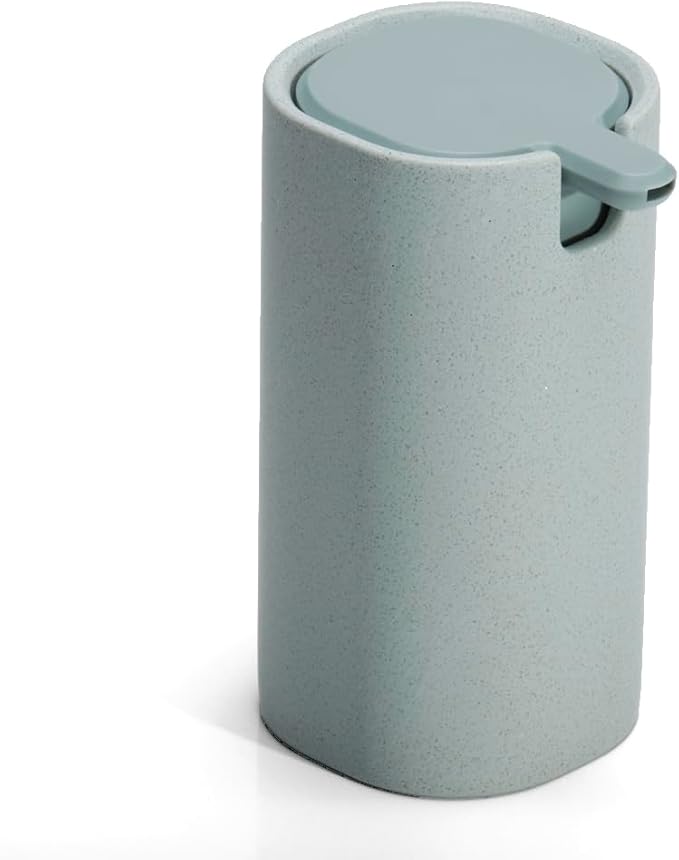 LINE+ARC Modern Easy-to-Press Soap Dispenser (Sage). No-Rust Cute Bathroom Green Marble Kitchen Sink Ergonomic Liquid Lotion Shampoo Conditioner by LINEARC