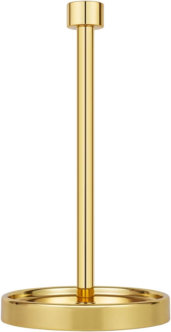 Ivilon Countertop Paper Towel Holder - Modern End Cap Minimalist Design - Color Gold Polished by Ivilon