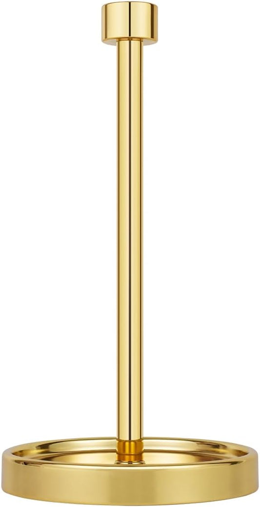 Ivilon Countertop Paper Towel Holder - Modern End Cap Minimalist Design - Color Gold Polished by Ivilon