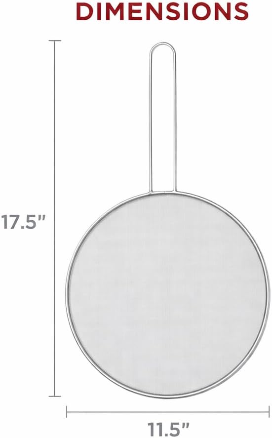 HIC Kitchen Splatter Screen, 18/8 Stainless Steel with Fine Mesh, 11.5-Inch, Fits Up To 10.5-Inch Pans - Image 5