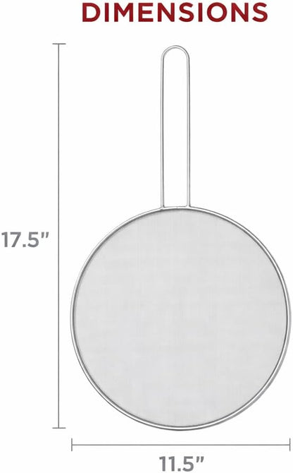 HIC Kitchen Splatter Screen, 18/8 Stainless Steel with Fine Mesh, 11.5-Inch, Fits Up To 10.5-Inch Pans - Image 5