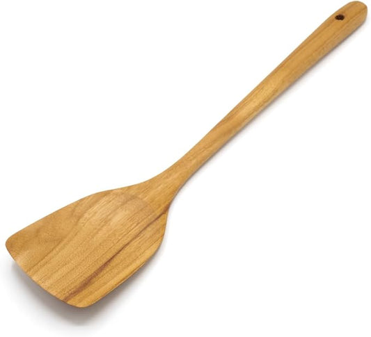FAAY 15 Inches Wok Spatula, Long Handle Stir fry Paddle, Turner, Handcrafted from High Moist Resistance Teak Wood for Non Stick Cookware by FAAY
