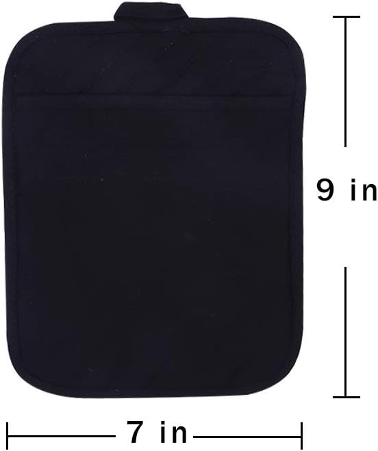 nyi Pot Holders for Kitchen Heat Resistant, Cotton Hot Pads for Kitchen Counter Table, Black Pot Holders with Pocket - Image 7