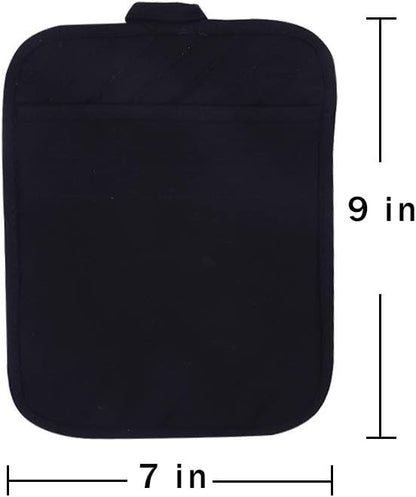 nyi Pot Holders for Kitchen Heat Resistant, Cotton Hot Pads for Kitchen Counter Table, Black Pot Holders with Pocket - Image 7
