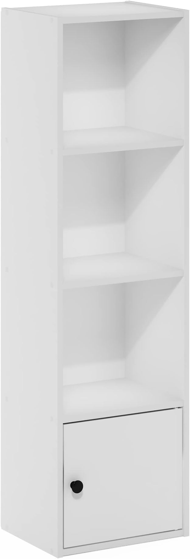 Furinno Luder Shelf Bookcase with 1 Door Storage Cabinet, White - Image 8