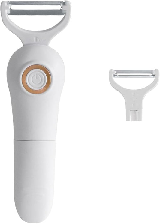 2-in-1 Electric Peeler | Auto Blade for Fruits/Vegetables | 2 Interchangeable Blades | 2*AAA | Kitchen, Travel, Camping by SUNHAIXIA