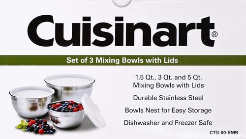 Cuisinart Mixing Bowl Set,Stainless Steel,3-Piece,CTG-00-SMB,(Pack of 4) - Image 9