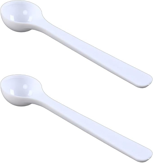 1g/2ml Measuring-Spoons Scoop for Creatine,Powders,Cooking,Recipes,Lab,Food Grade PP Material,BPA-free,Meets FDA Standards，2-Packs(With milliliter scale marking) White
