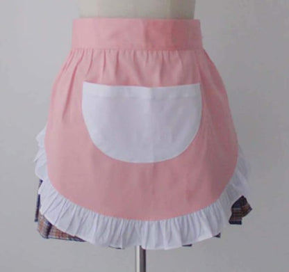 CRB Fashion Waist Apron Kitchen Cooking Restaurant Cotton Bistro Half Aprons with Pockets For Woman