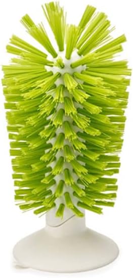 Brush-Up Glass Brush with Suction Cup Upright Stays in Sink Bristle Scrub Kitchen Bottle Cleaning Washing Green (Multi)